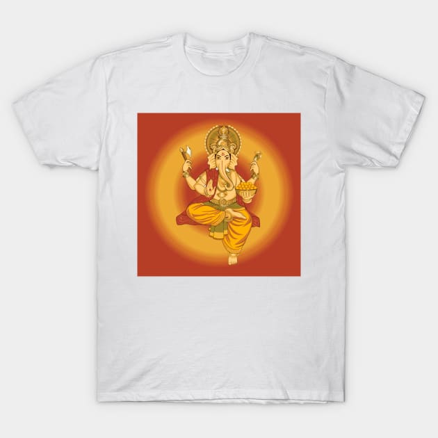 Ganesha , Hindu God Of Good Tidings T-Shirt by justrachna